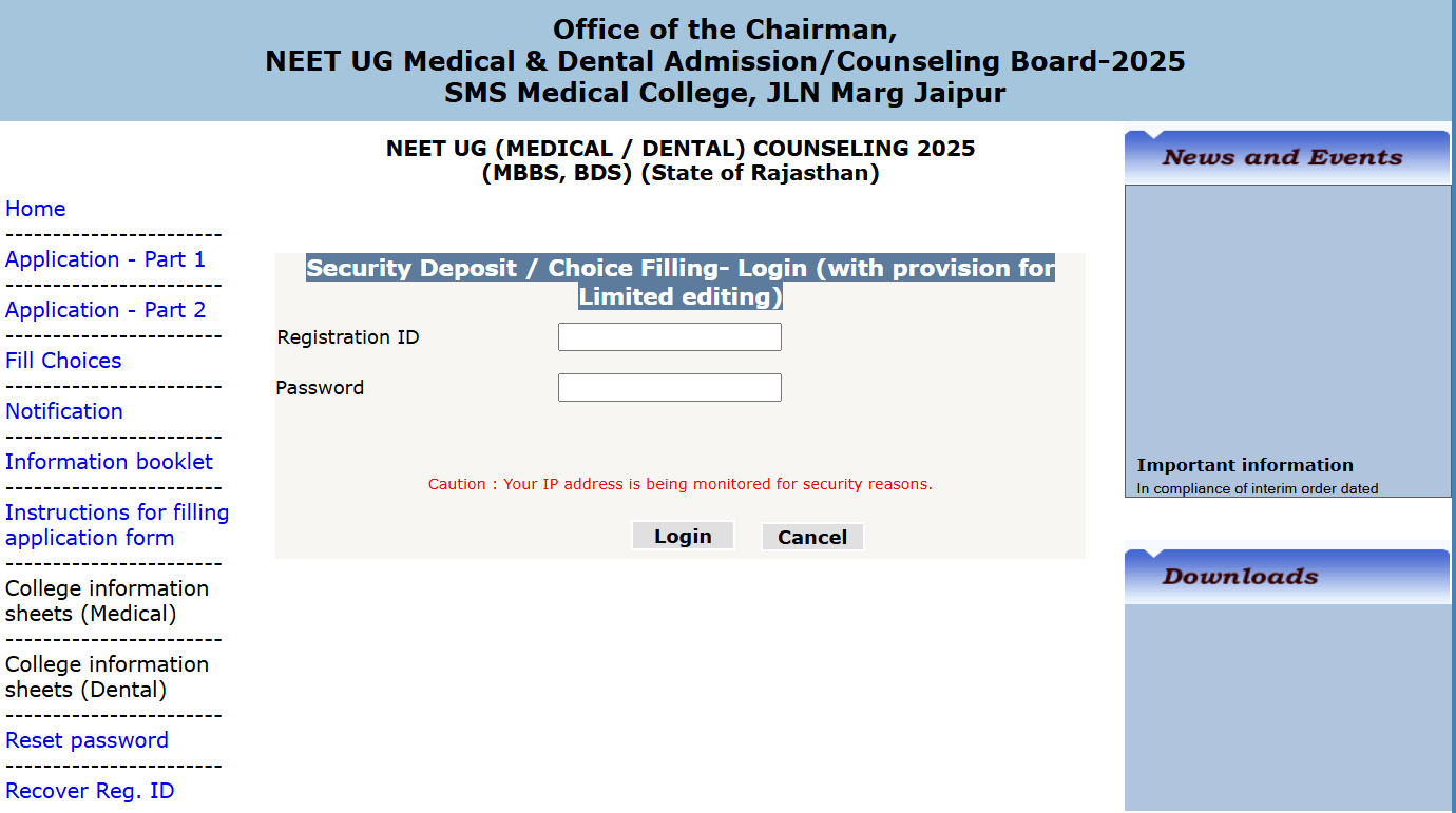 Rajasthan NEET UG Counselling 2025: Choice Filling Form for Round 1 Starts at rajugneet2025.com; Direct link here